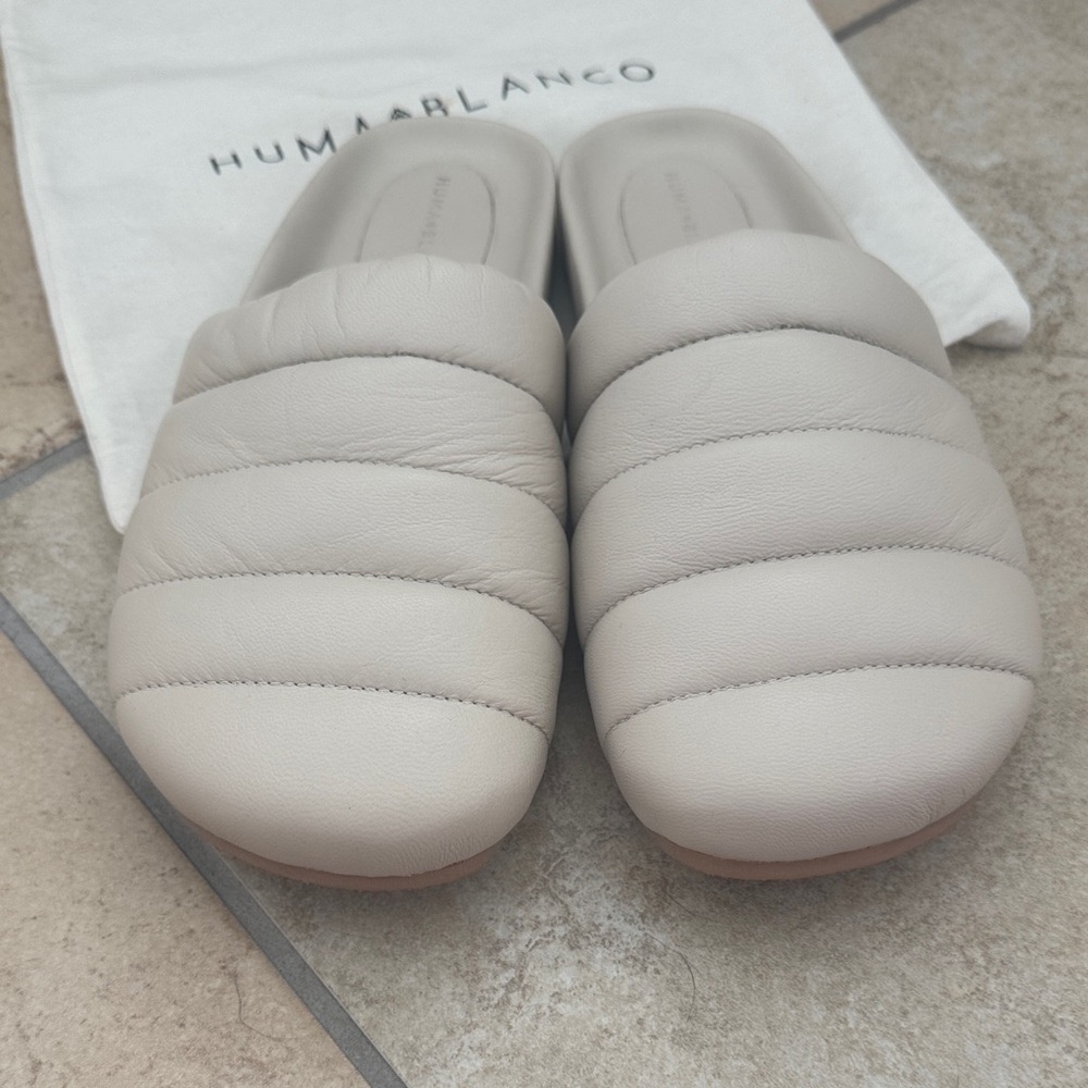 Huma Blanco Quilted Leather Clogs, size 42 - Picture 2 of 7